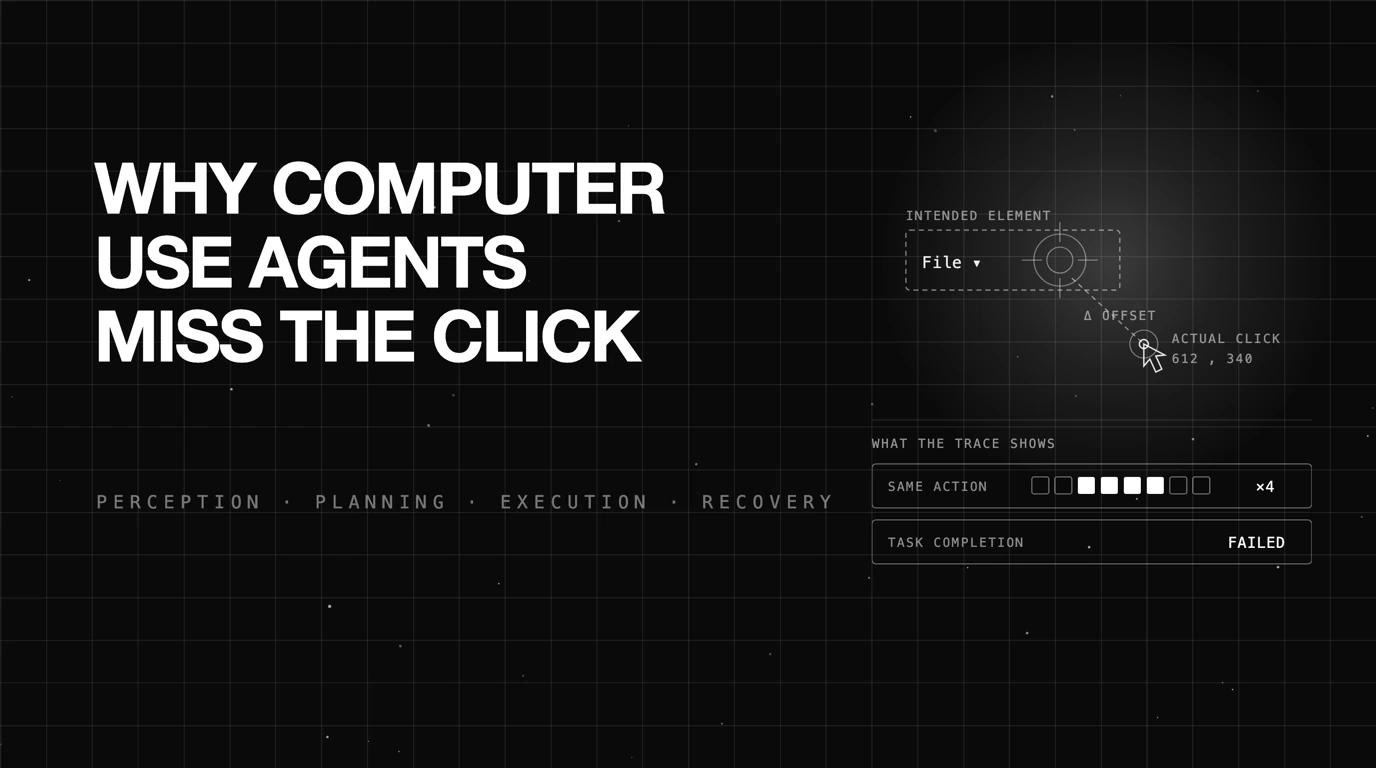 Computer Use Agent Evaluation: How Screen-Acting Agents Fail and How to Score Them