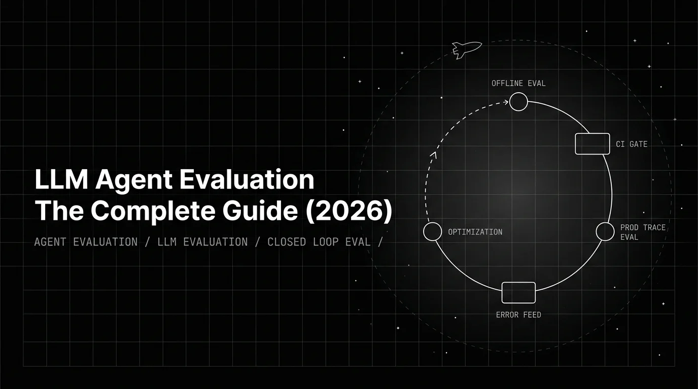 Editorial cover image for LLM Agent Evaluation: The Complete Guide (2026)