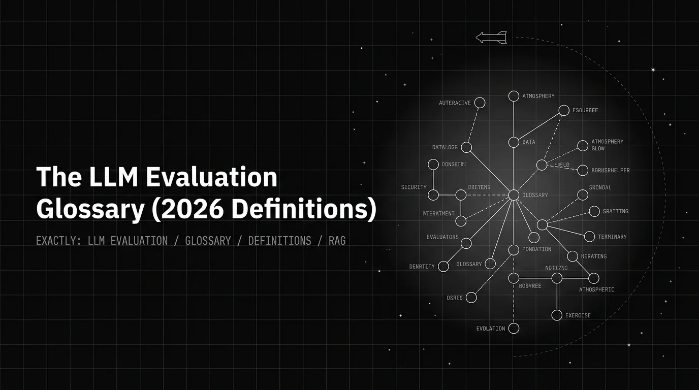 Editorial cover image for The LLM Evaluation Glossary (2026 Definitions)