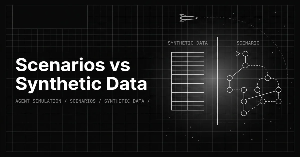 Scenarios vs Synthetic Data in 2026: Why Testing an Agent Isn't Generating Rows