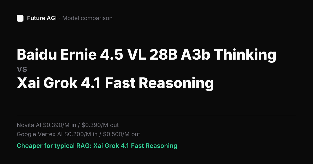 Baidu Ernie 4.5 VL 28B A3b Thinking vs Xai Grok 4.1 Fast Reasoning ...