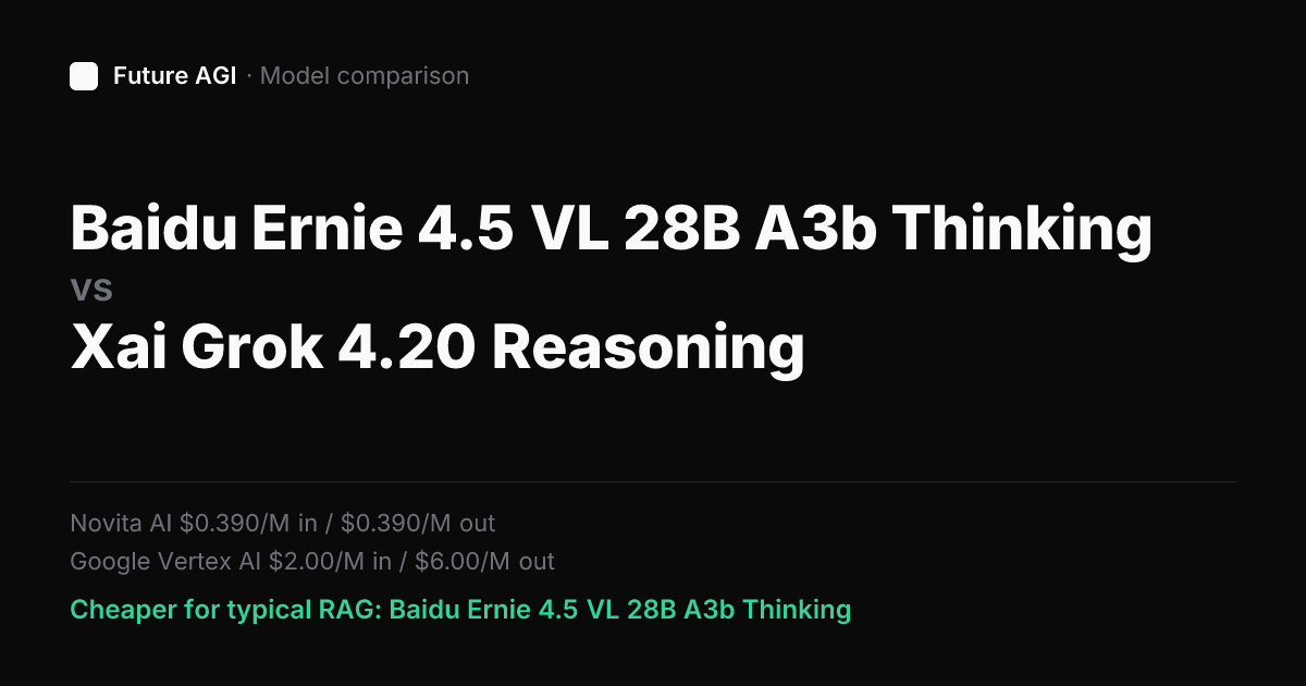 Baidu Ernie 4.5 VL 28B A3b Thinking vs Xai Grok 4.20 Reasoning ...