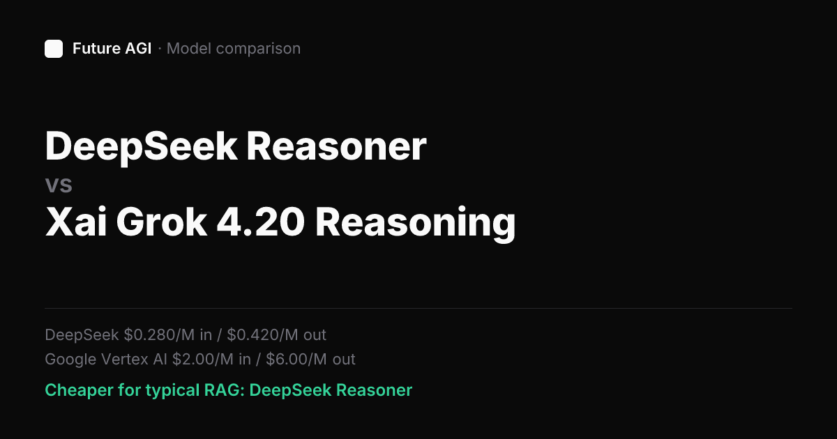 DeepSeek Reasoner vs Xai Grok 4.20 Reasoning — pricing, capabilities ...