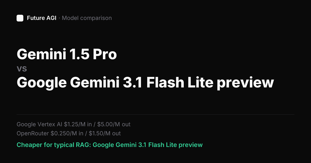 Gemini 1.5 Pro vs Google Gemini 3.1 Flash Lite preview — pricing ...
