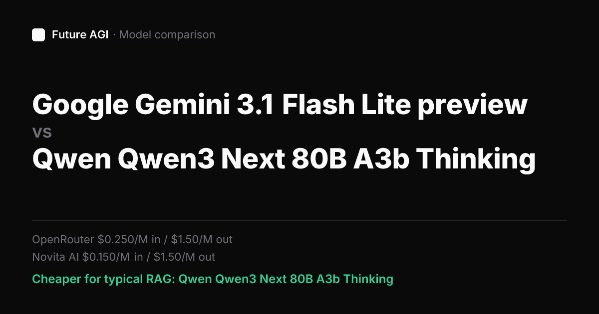 Google Gemini 3.1 Flash Lite preview vs Qwen Qwen3 Next 80B A3b ...