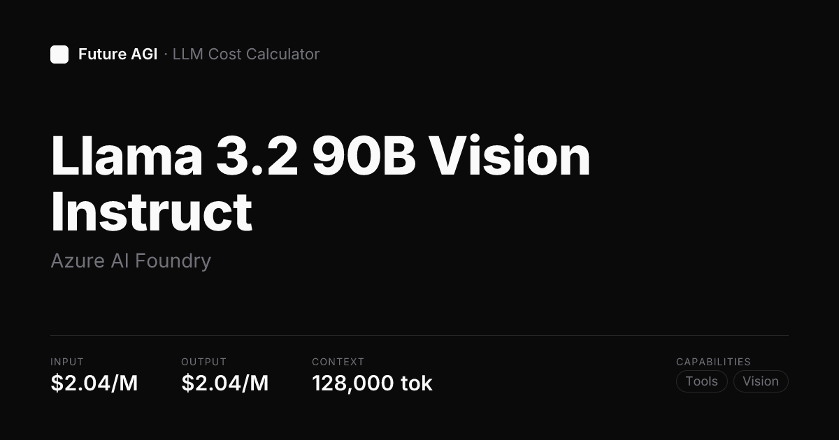 Llama 3.2 90B Vision Instruct pricing — Azure AI Foundry | Future AGI