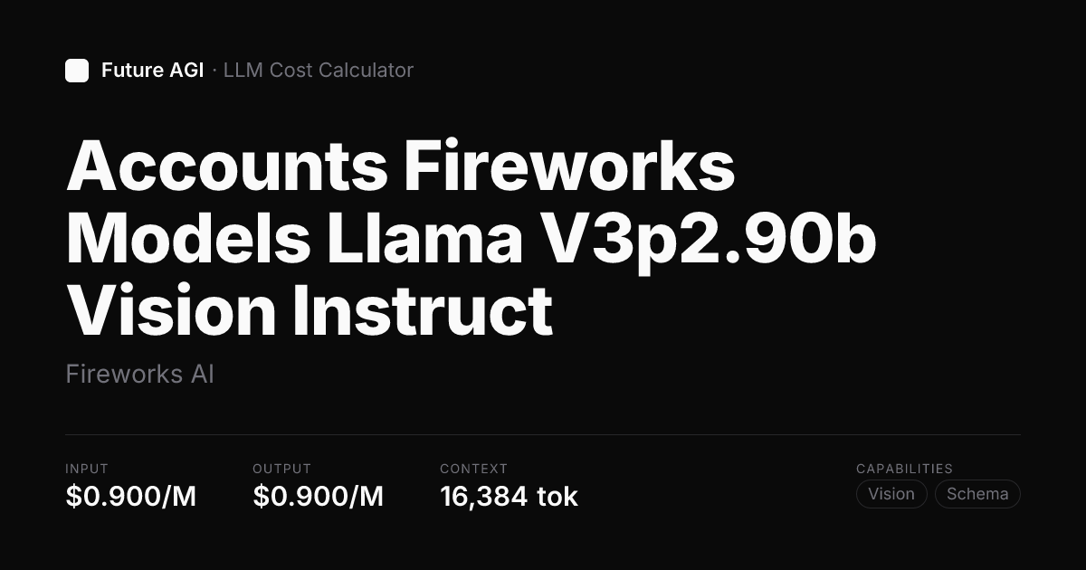 Accounts Fireworks Models Llama V3p2.90b Vision Instruct pricing ...
