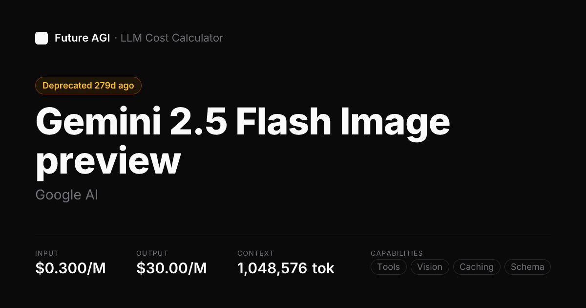 Gemini 2.5 Flash Image preview pricing — Google AI | Future AGI