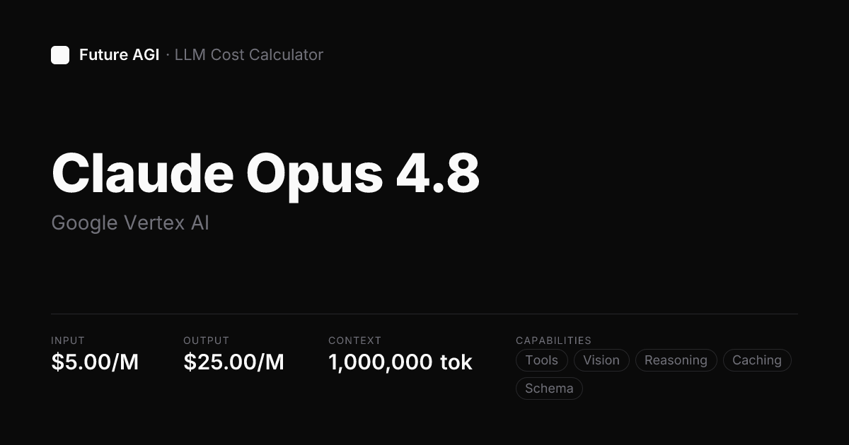 Claude Opus 4.8 pricing — Google Vertex AI | Future AGI