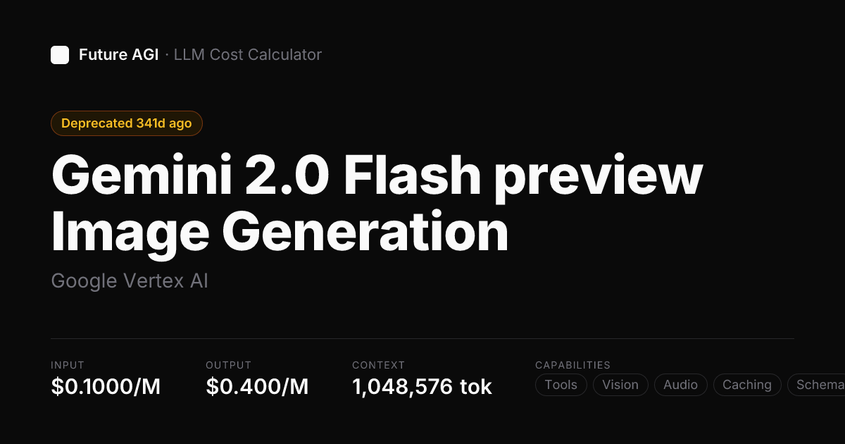 Gemini 2.0 Flash preview Image Generation pricing — Google Vertex AI ...