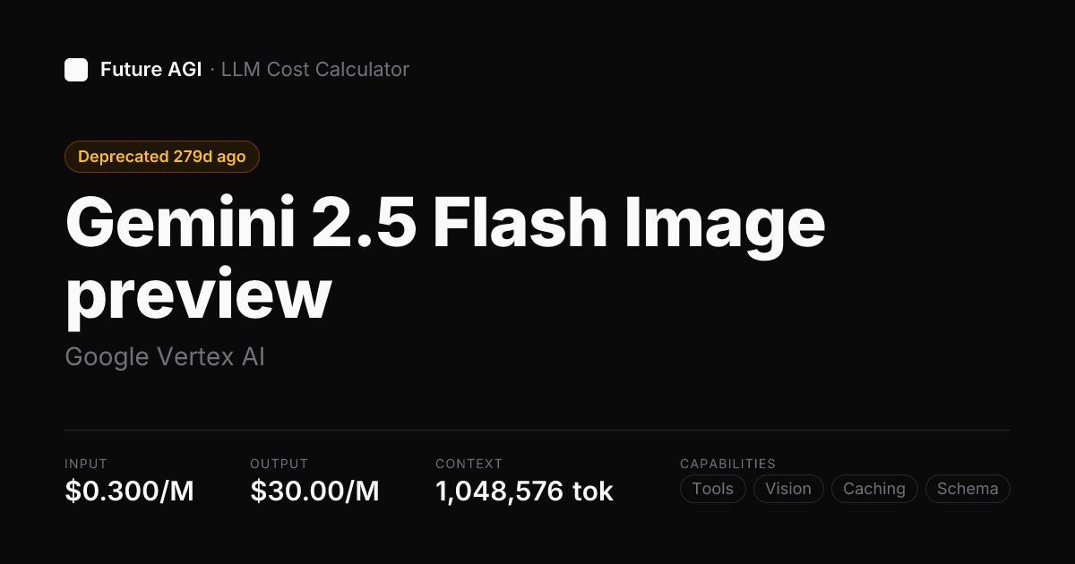Gemini 2.5 Flash Image preview pricing — Google Vertex AI | Future AGI