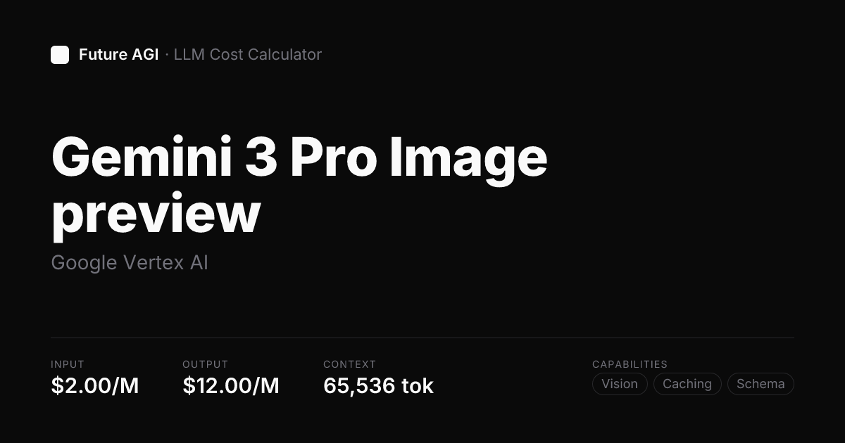 Gemini 3 Pro Image preview pricing — Google Vertex AI | Future AGI